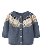 NAME IT Osmane Long Sleeve Knit Cardigan in Blue Mirage front view