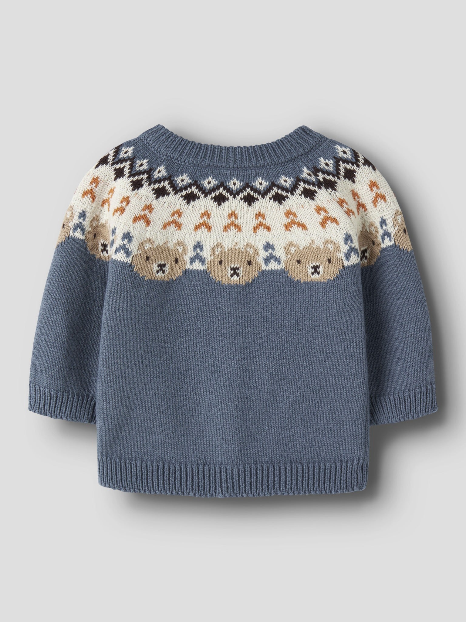 NAME IT Osmane Long Sleeve Knit Cardigan in Blue Mirage back view