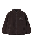 NAME IT Owe Long Sleeve Teddy Card in Chocolate Plum front view