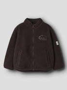 NAME IT Owe Long Sleeve Teddy Card in Chocolate Plum angled view