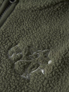 NAME IT Owe Long Sleeve Teddy Card in Olive Night embroidered logo detail