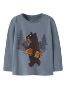 NAME IT Otto Long Sleeve Top in Blue Mirage front view