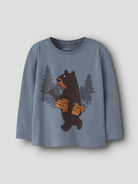 NAME IT Otto Long Sleeve Top in Blue Mirage angled view