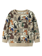 NAME IT Oswaldy Long Sleeve Sweatshirt in Sesame front view