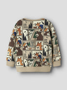 NAME IT Oswaldy Long Sleeve Sweatshirt in Sesame back view