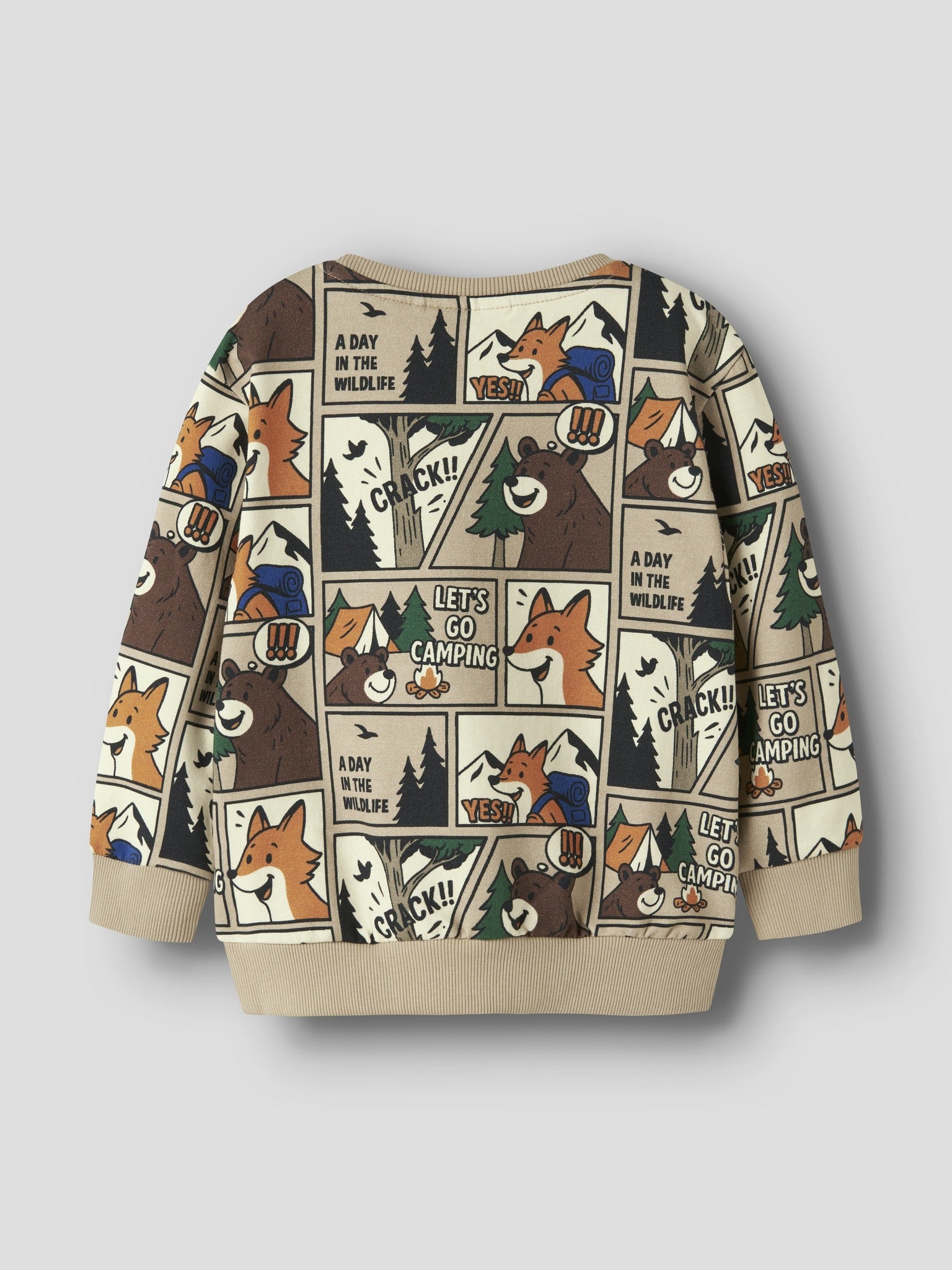 NAME IT Oswaldy Long Sleeve Sweatshirt in Sesame back view