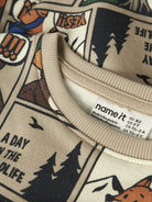 NAME IT Oswaldy Long Sleeve Sweatshirt in Sesame collar detail