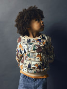 NAME IT Oswaldy Long Sleeve Sweatshirt in Sesame lifestyle view