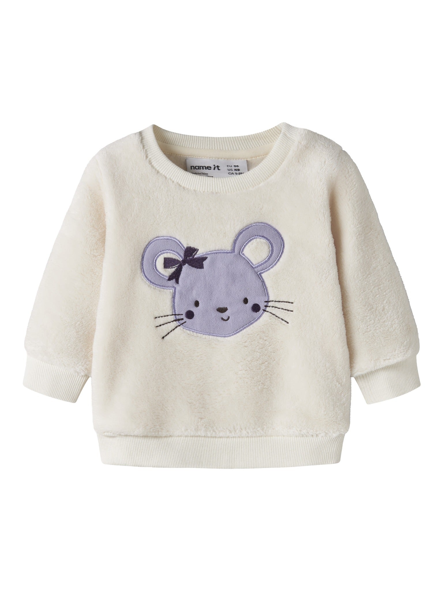 NAME IT Olivine Long Sleeve TEDDY in Antique White front view