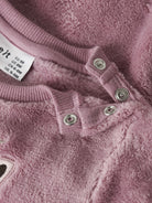 NAME IT Olivine Long Sleeve TEDDY in Lilas snap collar detail