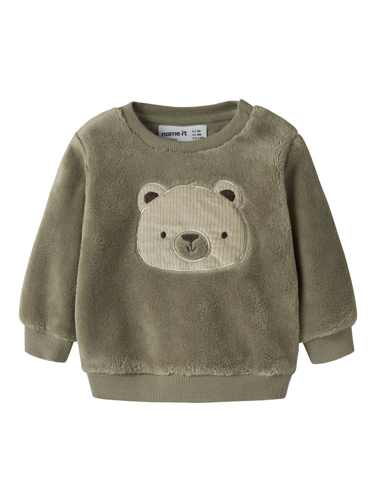 NAME IT Oliwer Long Sleeve TEDDY in Mermaid front view