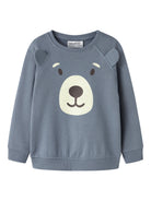 NAME IT Ollie Long Sleeve Sweatshirt in Blue Mirage front view