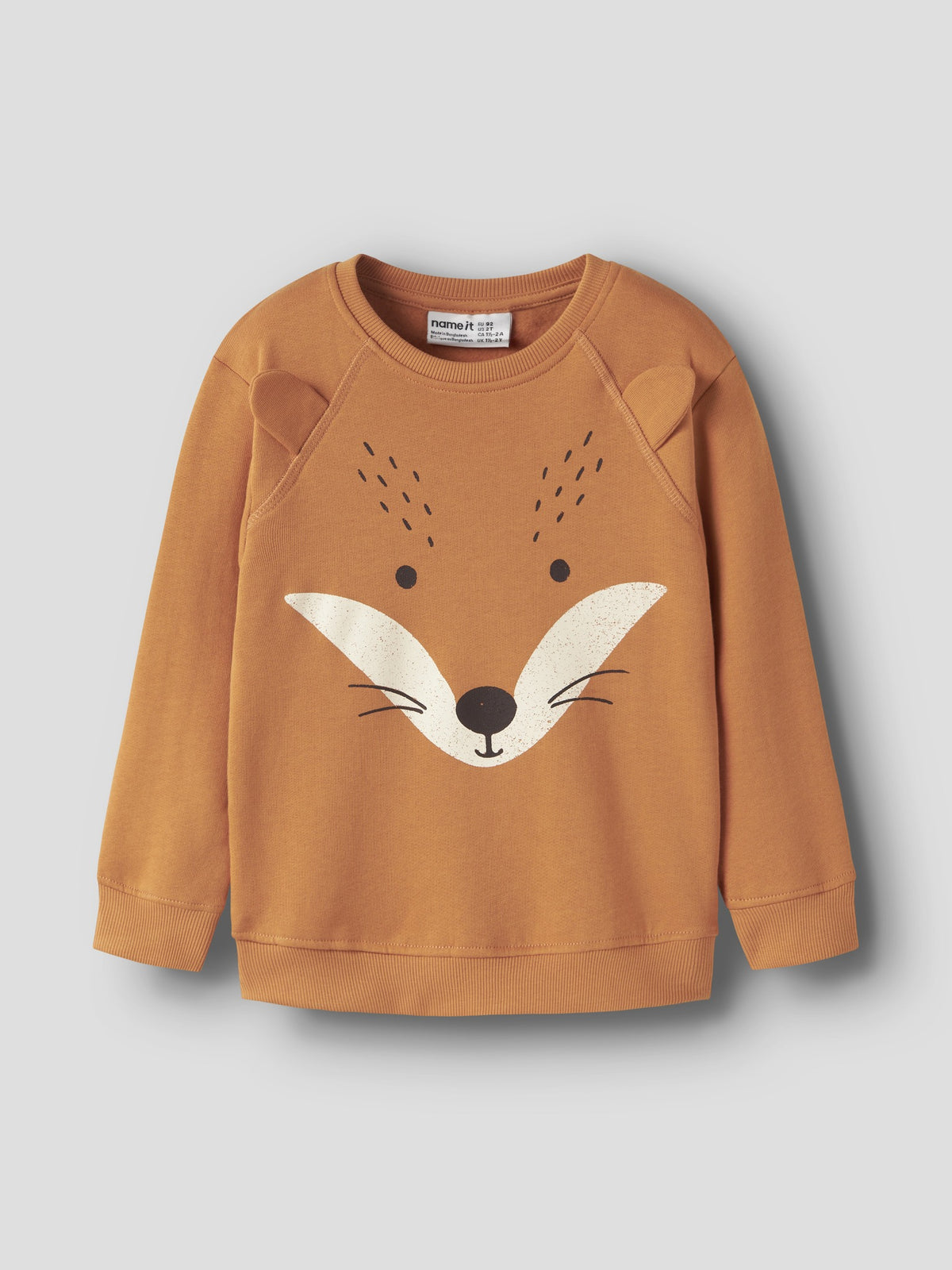 NAME IT Ollie Long Sleeve Sweatshirt in Tomato Cream angled view