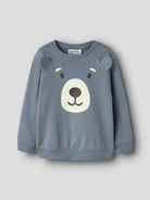 NAME IT Ollie Long Sleeve Sweatshirt in Blue Mirage angled view