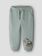 NAME IT Kark Sweatpants in Green Milieu angled view