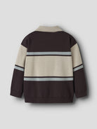 NAME IT Ral Boys' Knitted Polo Neck in Chocolate Plum Without N back view
