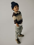 NAME IT Ral Boys' Knitted Polo Neck in Chocolate Plum Without N (image 2)