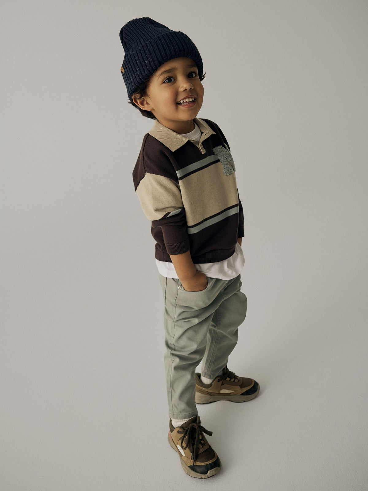 NAME IT Ral Boys' Knitted Polo Neck in Chocolate Plum Without N (image 2)