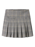 NAME IT Rina PLEATED Skirt in Island Fossil flat lay