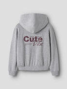 NAME IT Roloui Long Sleeve Rlx Sh Sweatshirt Wh in Grey Melange angled view