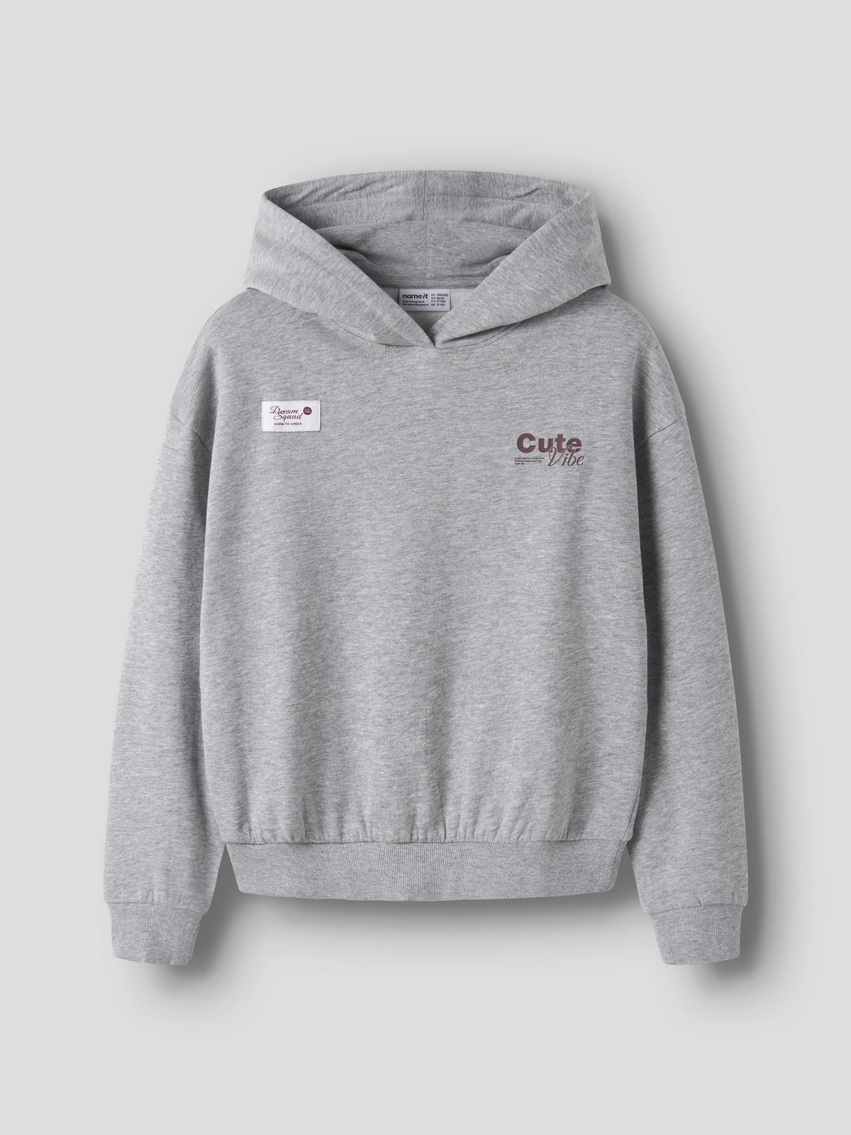 NAME IT Roloui Long Sleeve Rlx Sh Sweatshirt Wh in Grey Melange back view