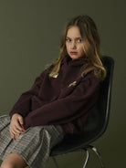NAME IT Roloui Long Sleeve Rlx Sh Sweatshirt Wh in Catawba Grape front view