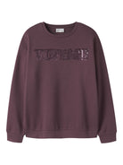 NAME IT Randu Long Sleeve Sweatshirt in Catawba Grape front view