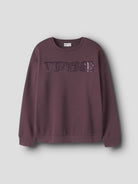 NAME IT Randu Long Sleeve Sweatshirt in Catawba Grape angled view