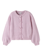 NAME IT Rima Long Sleeve Knit Cardigan in Full Blooming Pink front view