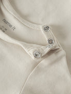 NAME IT Racer Baby Boys’ Long Sleeve Animal Print Top in Birch, shoulder press studs and animal graphic detail