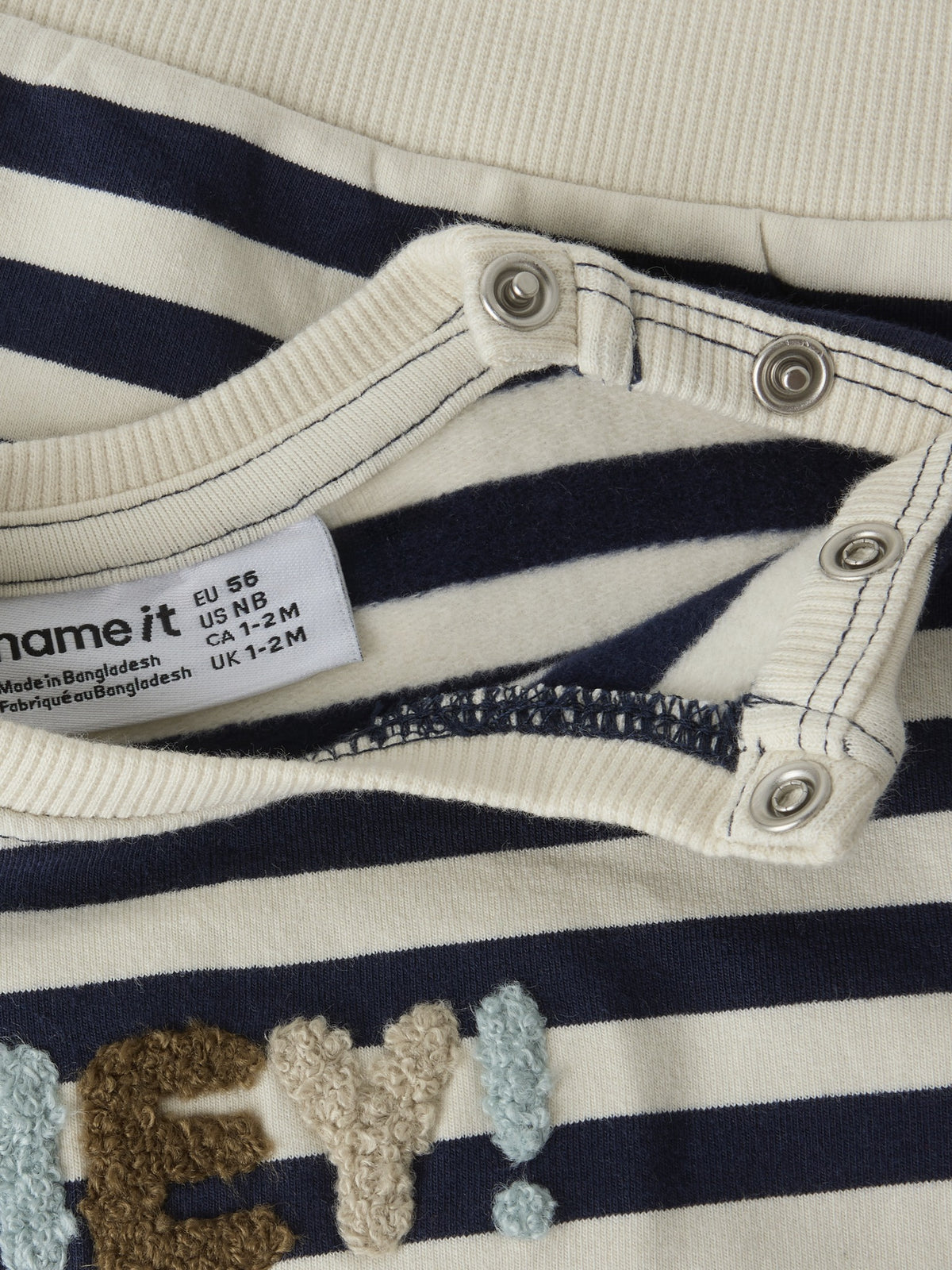 NAME IT Rafan Baby Boys' Sweatshirts in Navy Blazer snap button placket detail