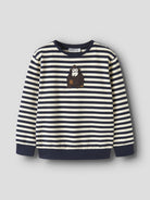 NAME IT Rafan Long Sleeve Sweatshirt in Navy Blazer flat lay