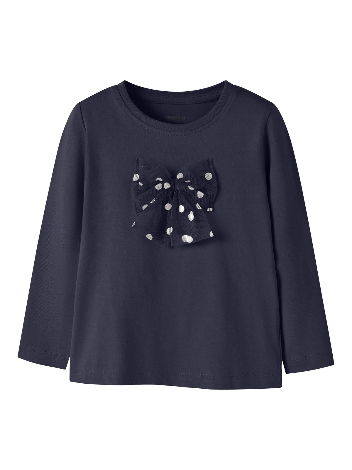 NAME IT Rosani Long Sleeve Top in Evening Blue flat lay