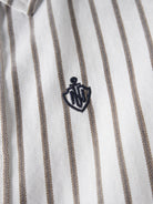 NAME IT Ralum Boys' Shirt in Bright White. logo and striped fabric detail