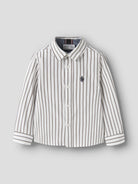 NAME IT Ralum Boys' Shirt in Bright White. front view