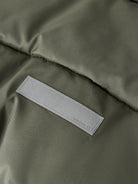 NAME IT Forty Puffer Jacket in Dusty Olive logo patch detail