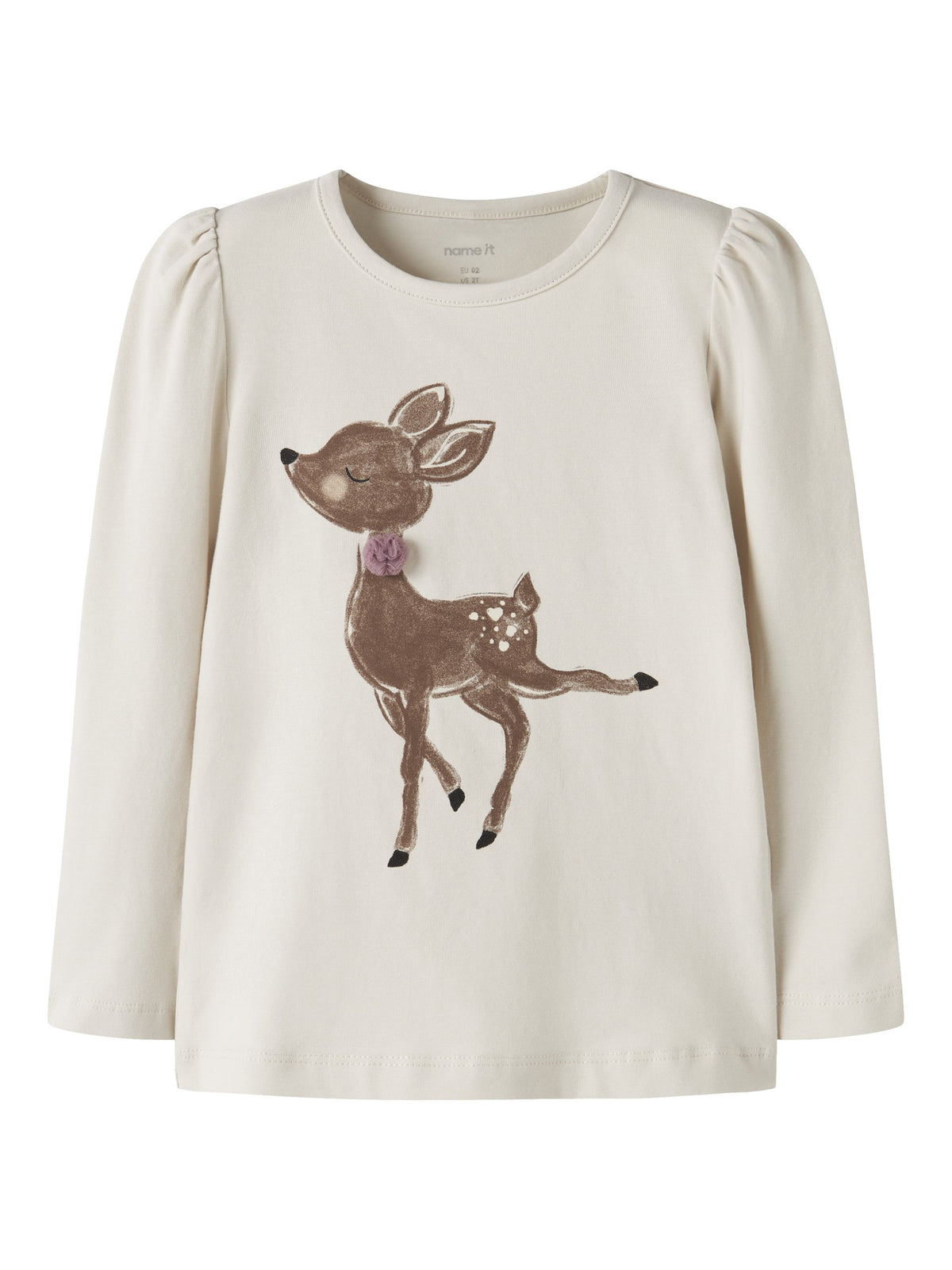 NAME IT Ryfi Long Sleeve Top in Birch front view