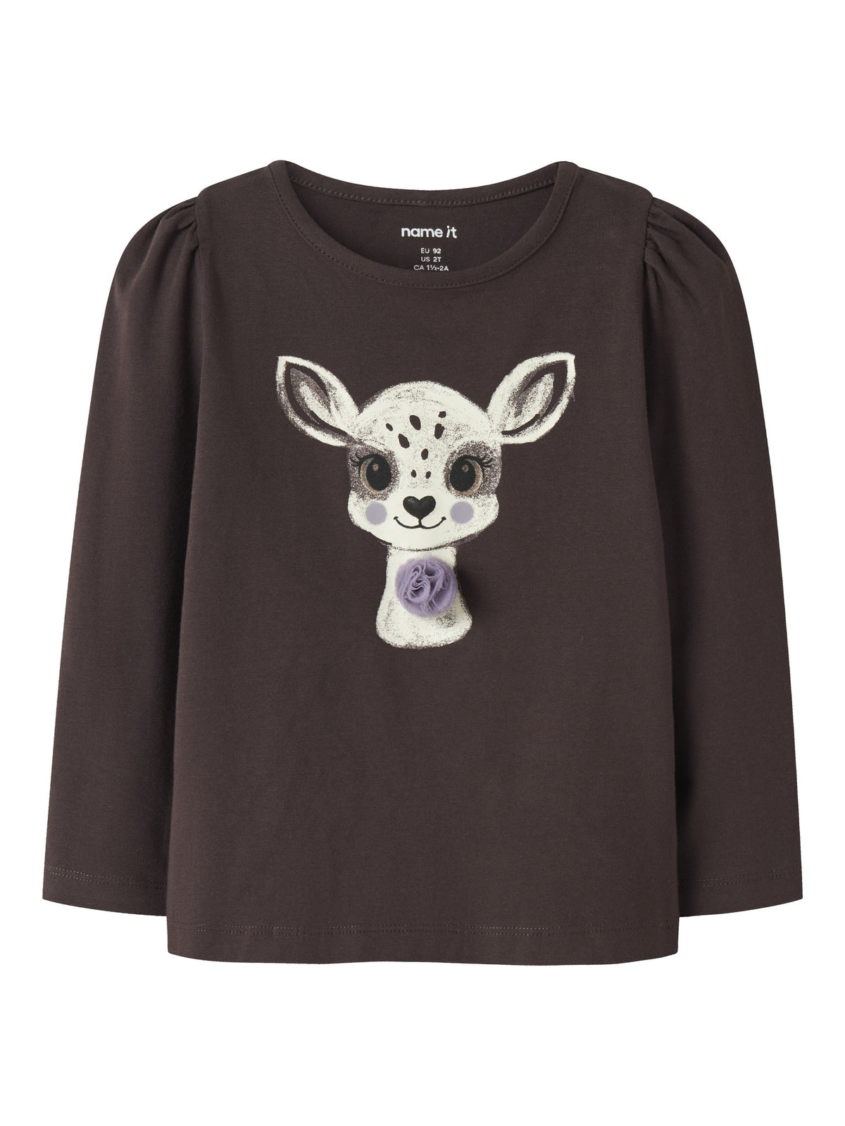 NAME IT Ryfi Long Sleeve Top in Chocolate Plum flat lay