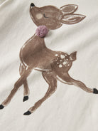 NAME IT Ryfi Long Sleeve Top in Birch deer print with pom-pom
