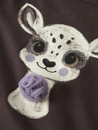 NAME IT Ryfi Long Sleeve Top in Chocolate Plum bunny graphic