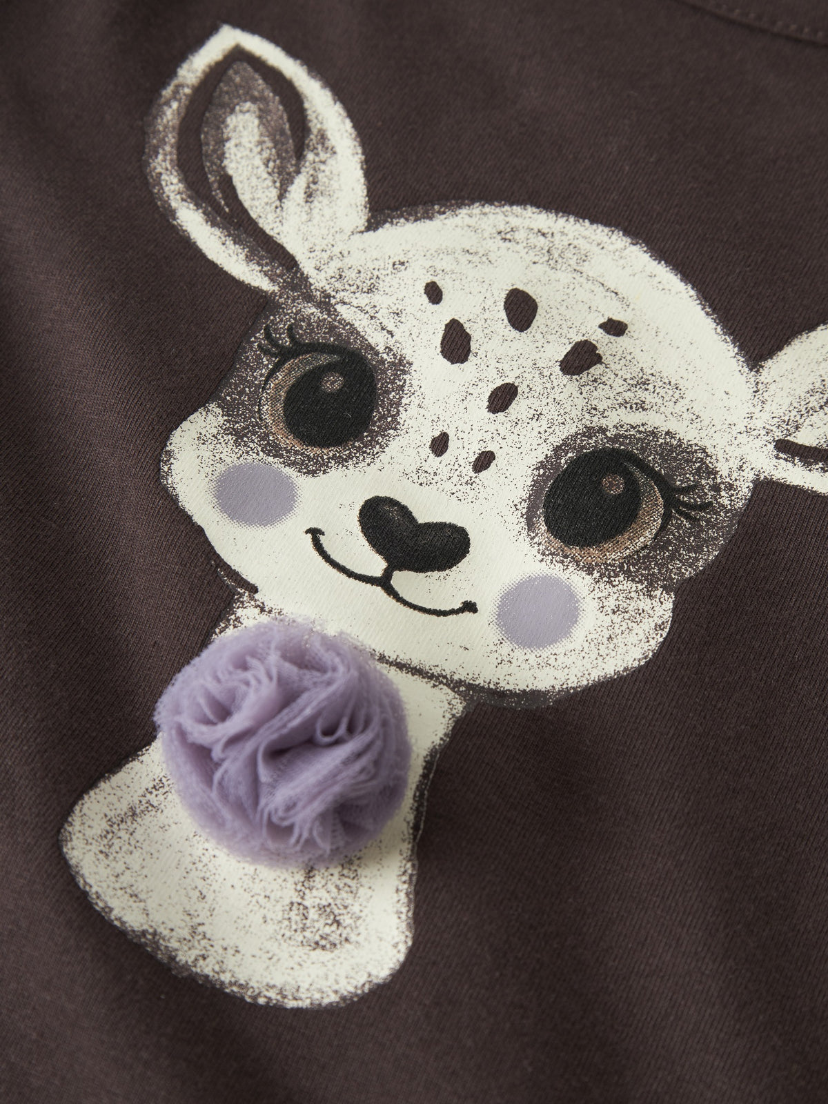 NAME IT Ryfi Long Sleeve Top in Chocolate Plum bunny graphic