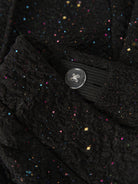 NAME IT Retna BOOTCUT Trousers in Black button and textured fabric detail