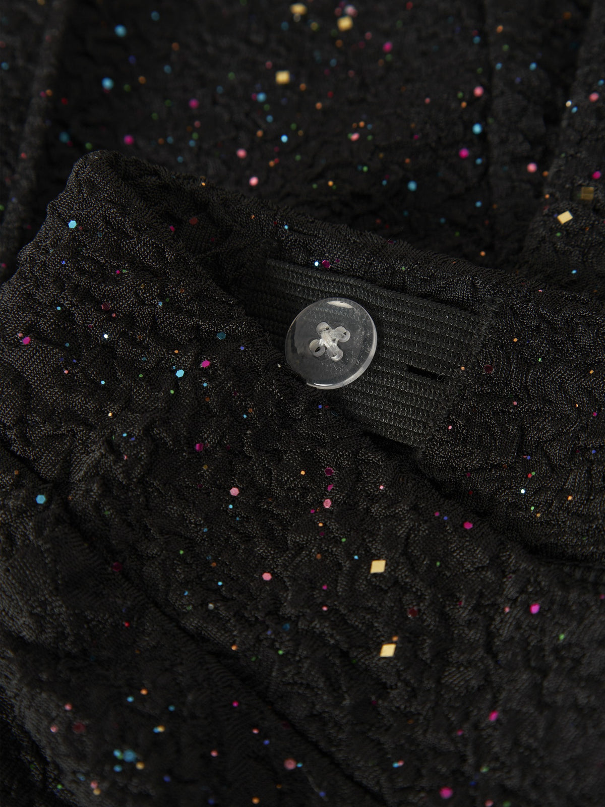 NAME IT Retna BOOTCUT Trousers in Black button and textured fabric detail