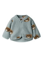 NAME IT Orlaj Teddy Sweatshirt JACKET in Abyss front view