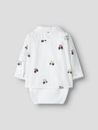 NAME IT Ractor Long Sleeve BODYSHIRT in Bright White back view