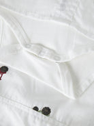 NAME IT Ractor Long Sleeve BODYSHIRT in Bright White snap placket and floral embroidery