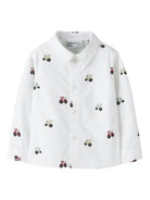 NAME IT Ractor Long Sleeve Shirt in Bright White front view