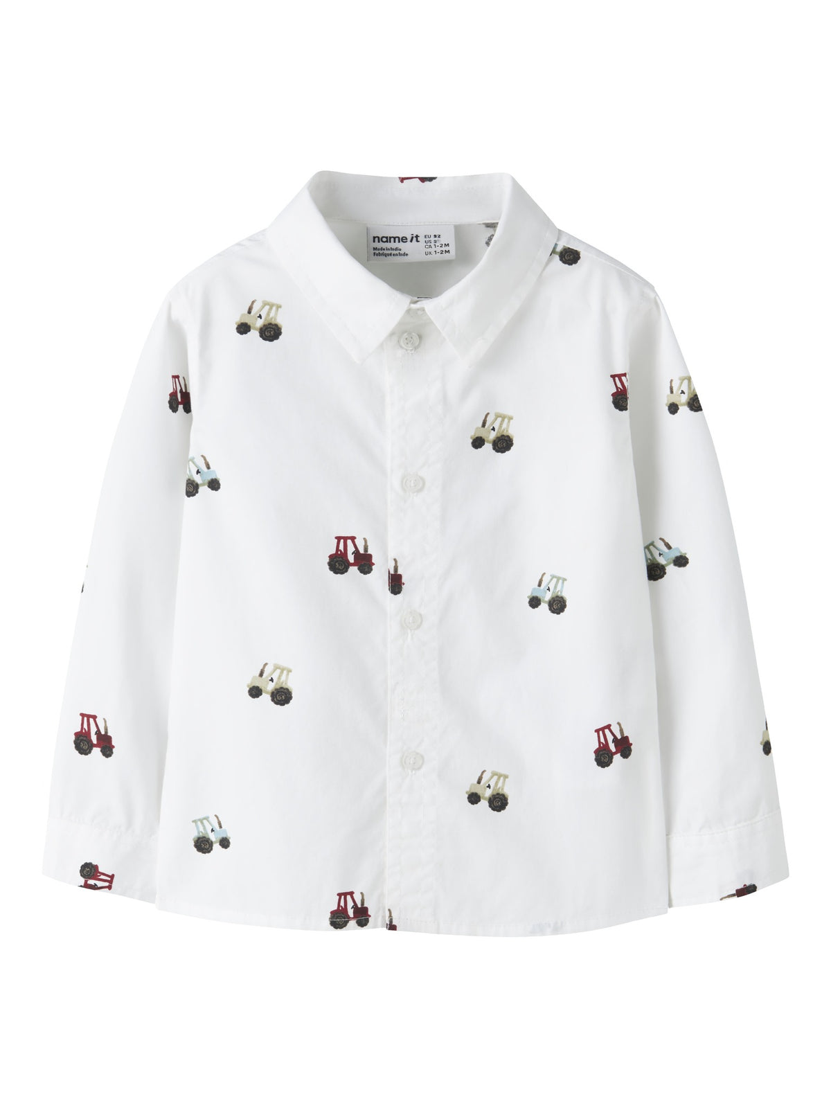 NAME IT Ractor Long Sleeve Shirt in Bright White front view