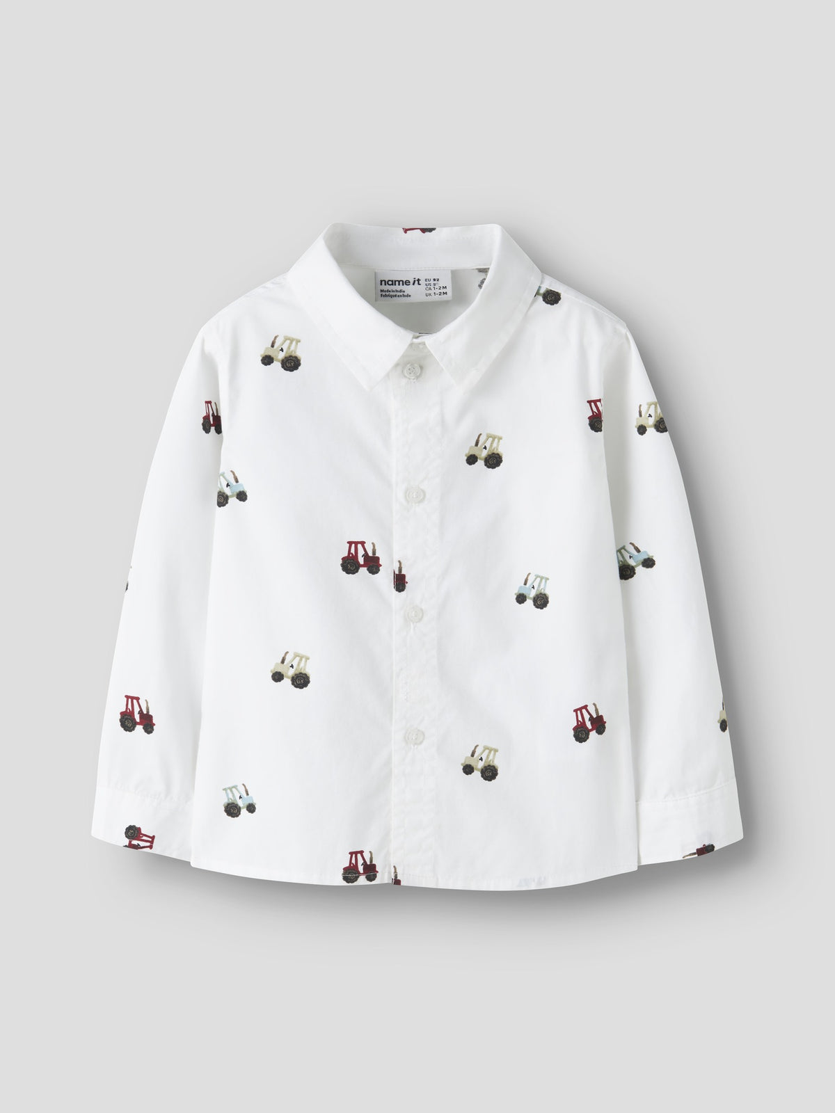 NAME IT Ractor Long Sleeve Shirt in Bright White angled view