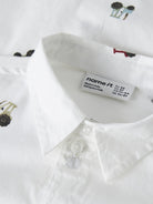 NAME IT Ractor Long Sleeve Shirt in Bright White collar and button placket detail